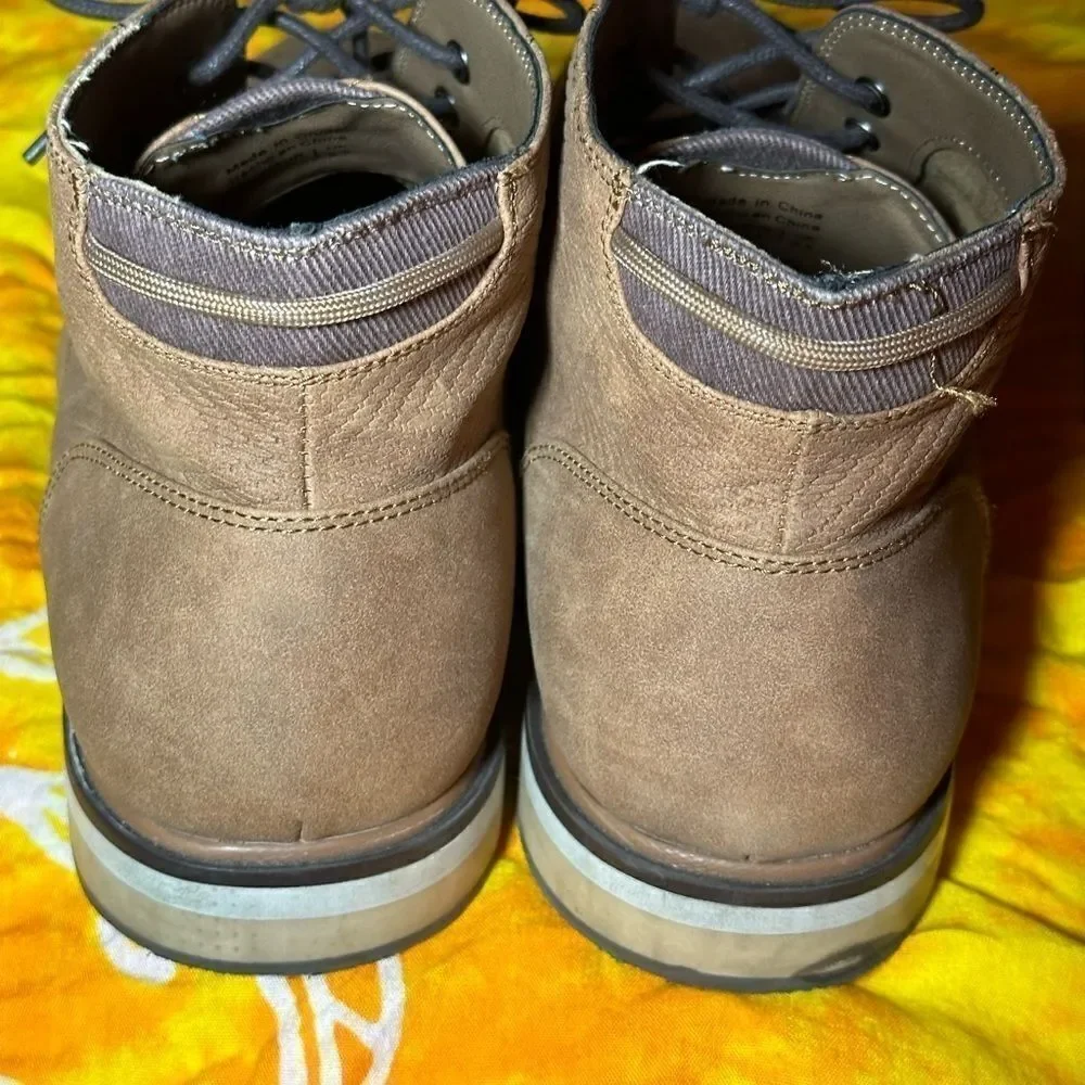 Rye Hawker Rye Mens Brown Suede Stitch Fit Mid Top Lace Up Chukka Boots sz 10.5